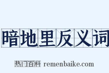 暗地里反义词是什么意思的图片